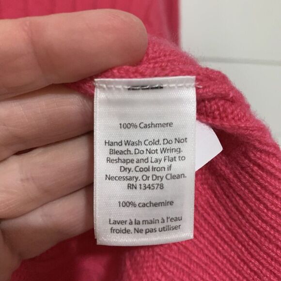 Vineyard Vines | Cashmere Sweater Pink Cable Knit Pullover Crewneck- Size Small - Picture 5 of 7